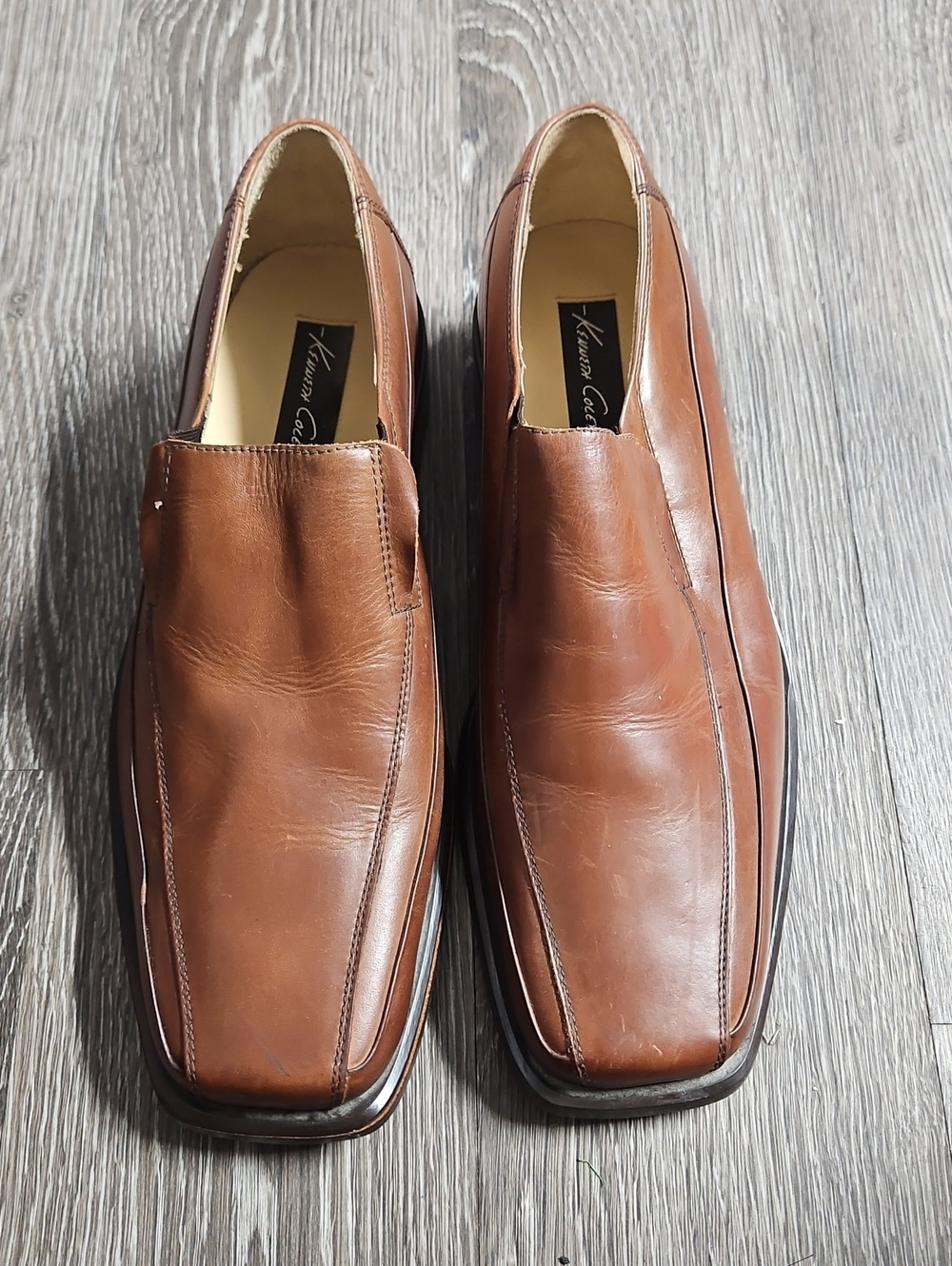 Kenneth Cole Men's Tan Leather Slip-On Loafers